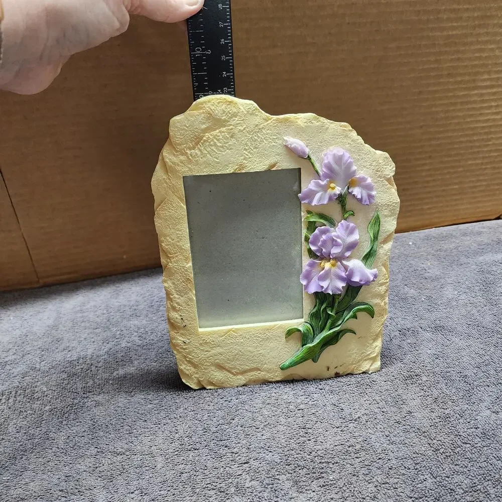 3D resin picture frame lavender iris flowers FF